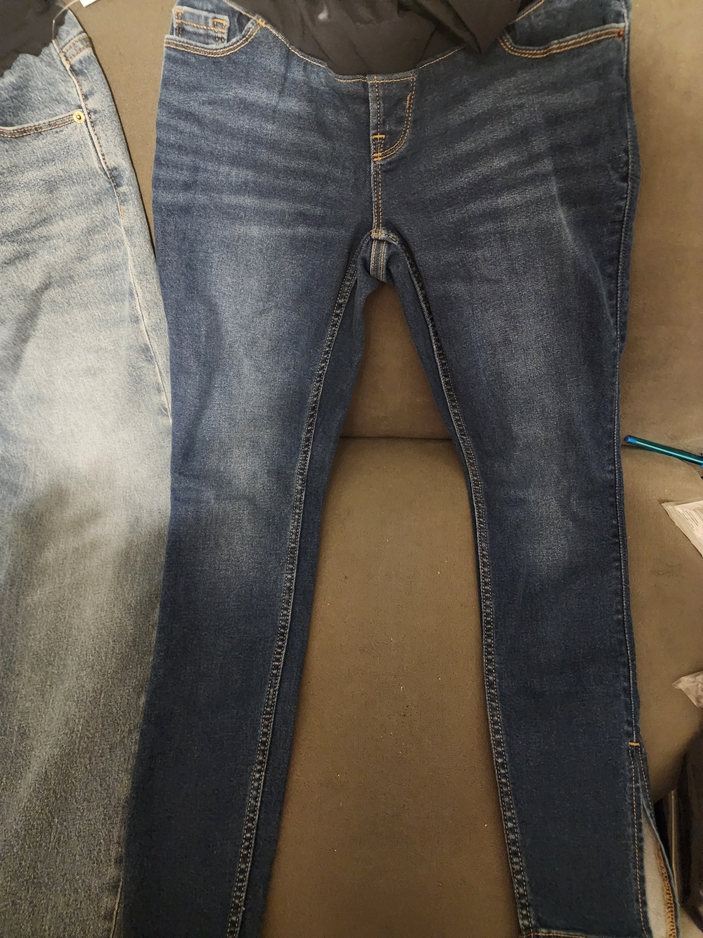 2 Pair LOT Old Navy Maternity Women's Dark Blue Stretch Skinny Jeans SIZE two